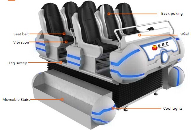 Elektrische 220V Stuhl-Familie 6 des System-9D VR setzt passendes für Kinder und Erwachsene 0