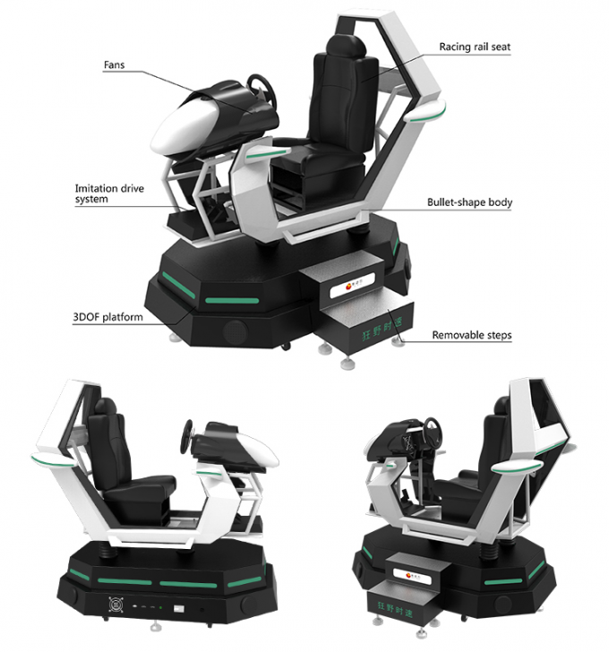 Wechselwirkende Simulator-Säulengang-Rennwagen-Spiel-Maschine des Autorennen-9D des Simulator-3D VR 0