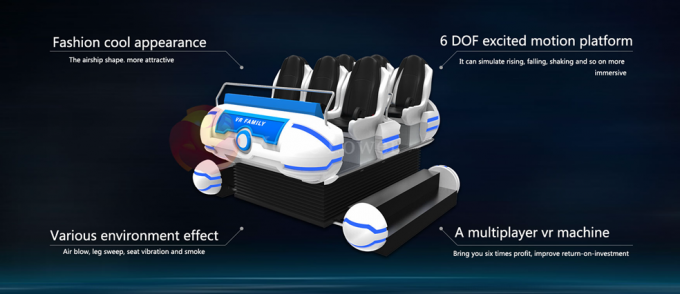 6 Simulator-Aluminiumboot virtuellen Realität der Sitz9d für Vergnügungspark 1