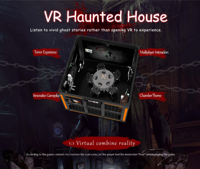 Multispielerstellung herauf Arena-Geisterhaus-Plattform-/Simulator-Spiel-Maschine 9D VR der virtuellen Realität 0