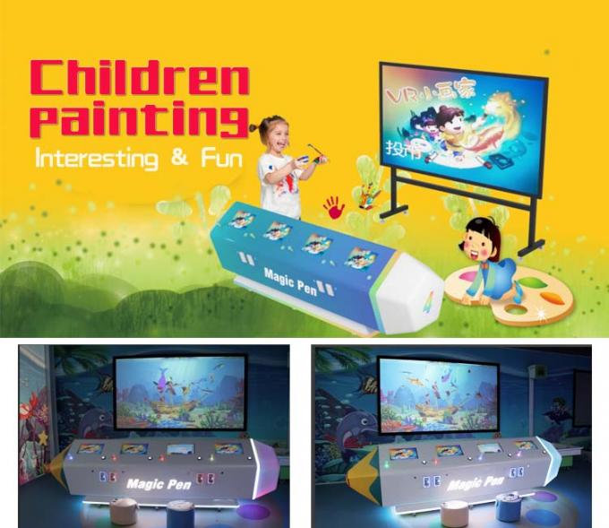 FRP/malende Fische wechselwirkende Wand-Projektions-Stahlspiele AR für Kinder 0