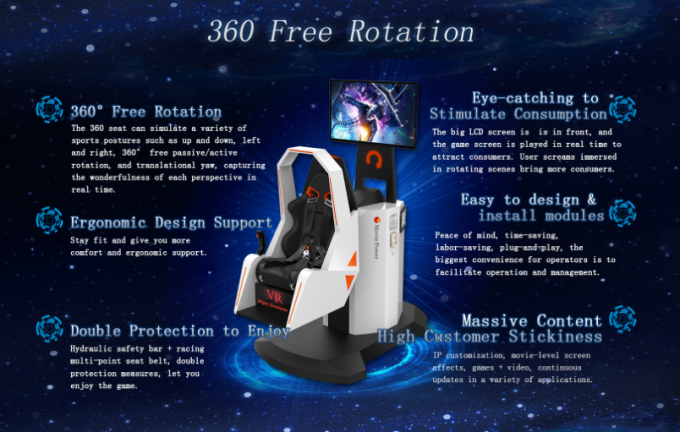 Erwachsene Simulator-Spiel-Maschine der virtuellen Realität 9D mit 360 Grad drehen Plattform 1