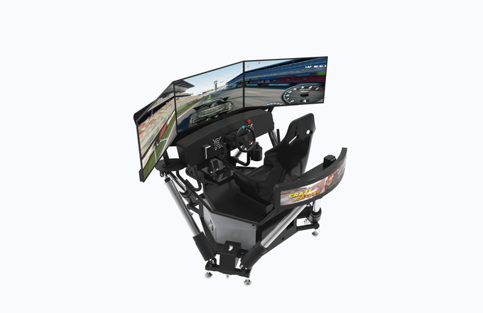 Simulator des Fiberglas-9D, dynamisches VR, das Simulator-Spiel-Maschine 6 Schirm-Auto-Fahrsimulator Dof 3 läuft 0