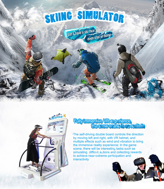 Münzbetriebene virtuelle Realität Arcade-Maschine 9d Vr Ski-Simulator für kommerzielle 0