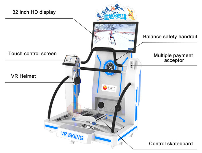 Münzbetriebene virtuelle Realität Arcade-Maschine 9d Vr Ski-Simulator für kommerzielle 3