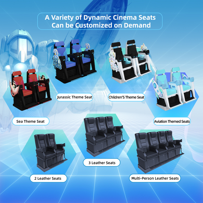 Individuell angepasster 7d 4d 5d Motion Cinema Simulator Stuhl mit 6 Dof elektrischer Plattform 5