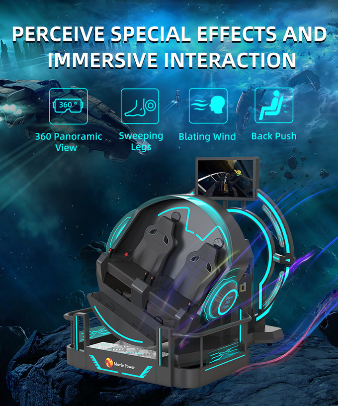 Smart Control VR 360 Flying Cinema 2 Sitzplätze 9D VR Achterbahn Simulator 2