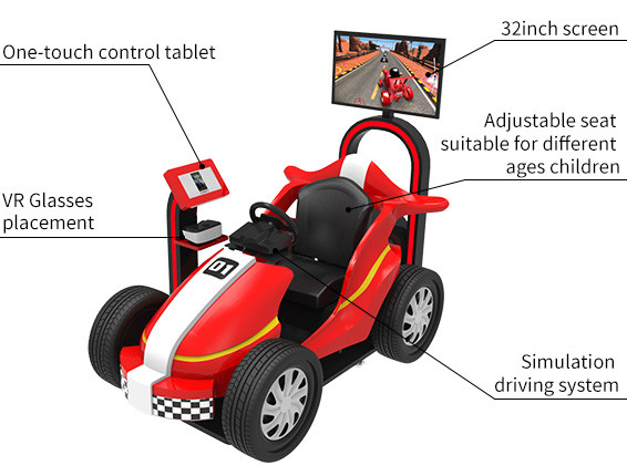 VR-Themenpark Rides 9D Kids Racing Game Simulator Münzbetriebene Auto Arcade-Maschine 4