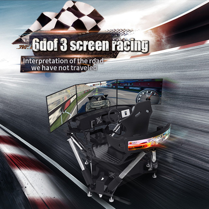 Tragbare 3-Bildschirm-Fahrsimulator 6 DOF Rennwagen Arcade Dynamic Motion Drive Ausrüstung 0