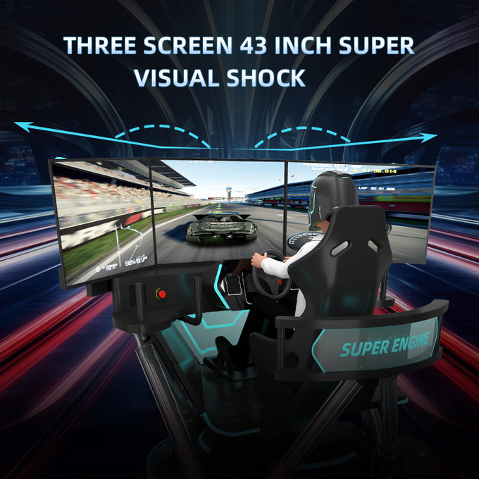 6dof Motion Hydraulischer Rennsimulator Rennwagen Arcade-Spielmaschine Autofahrersimulator mit 3 Bildschirmen 5