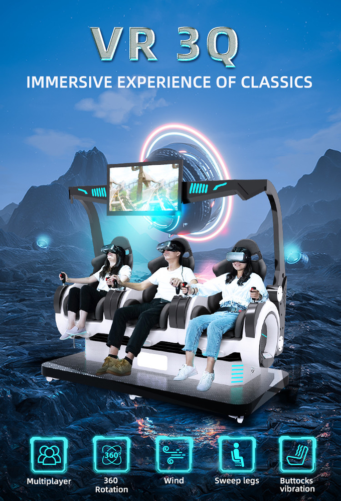 3 Sitzplätze Virtual Reality Simulator Münze Betrieben 5D-Game-Maschine 9D-Kino-Stühle 0