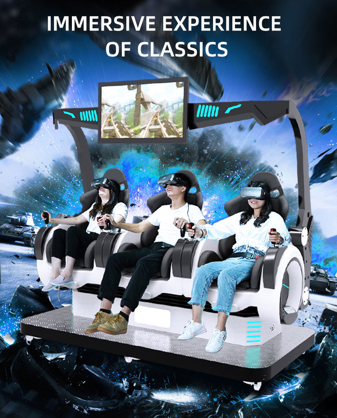 3 Sitzplätze Virtual Reality Simulator Münze Betrieben 5D-Game-Maschine 9D-Kino-Stühle 2