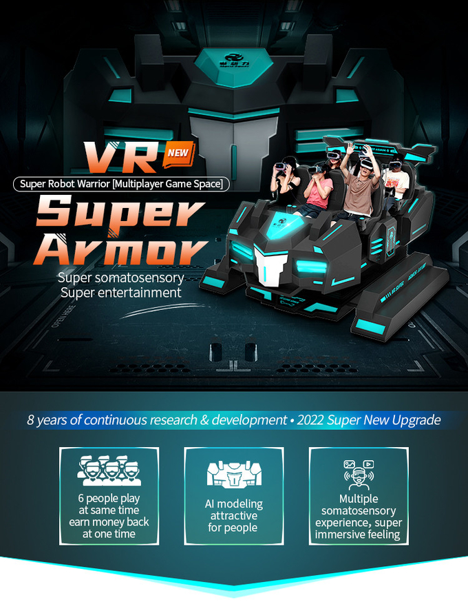 6 Sitzplätze 9d VR Kino Arcade Virtual Reality Achterbahn VR Ausrüstung 0