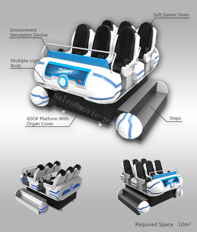 6 Kino-Raum-Schiff der Sitzfamilien-9D VR 360 Grad Rotations-/dynamische Plattform 3