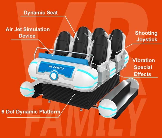 Geschäfts-wechselwirkender VR 9D Simulator des populären 6 Sitzfamilien-Gewehr-Schießen-Spiel- 1