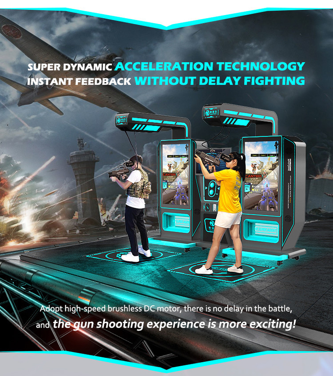 Schießmaschine virtuelle Realität Waffe Arcade-Maschine 2 Spieler Amusement Ride 9d Vr Simulator 2