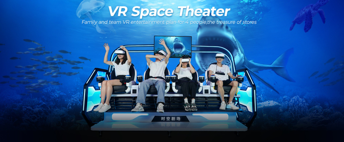 2.5kw Virtual Reality Achterbahn Simulator 4 Sitzplätze 9D VR Kino Weltraum Theater 0