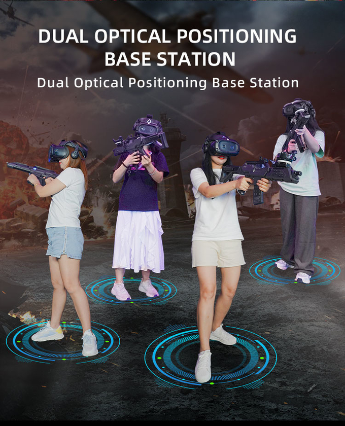 Glasfaser 9d VR Schießsimulator Raum Wandern Plattform Virtual Reality Spiele Multiplayer 4