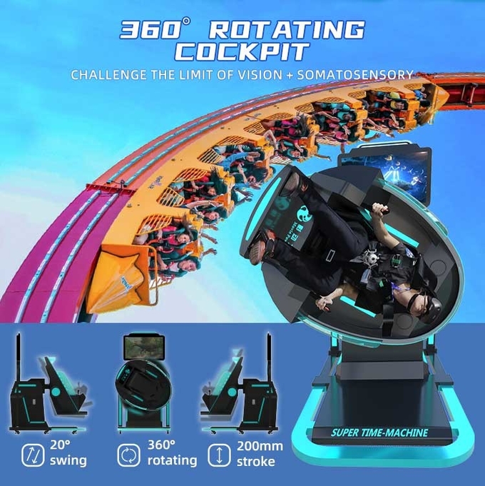 Ei-Stuhl 220V Vr 360 Grad des Kino-9d für Werbung drehend Bewegungs-Simulator 5