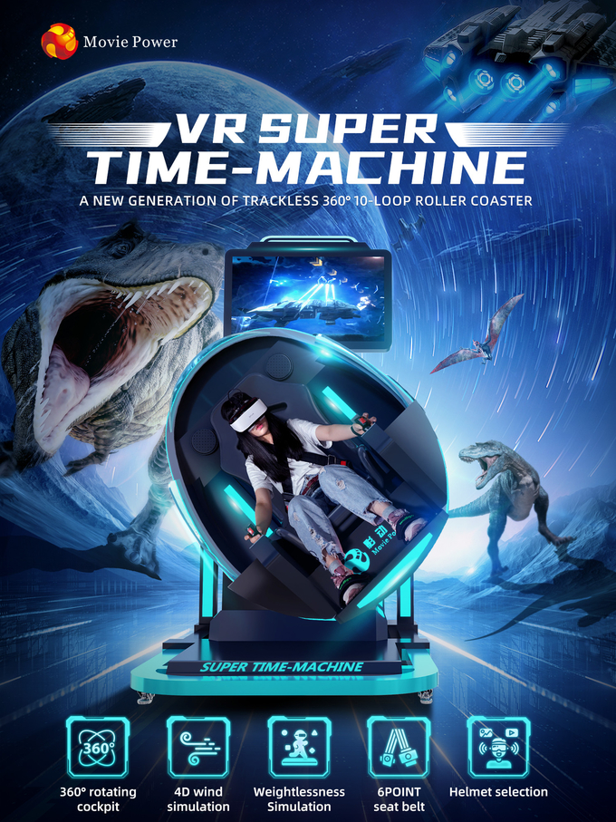 Time Machine-Fliegen-Spiel-Maschine der Münzen-Schieber-virtuellen Realität des Simulator-Handels-9D VR Super 3